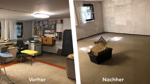 Vorher nacher Bild Entrümpelung Laura Frank